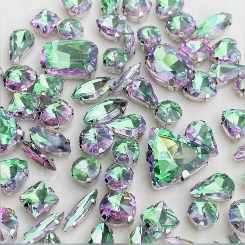 Decorative Iridescent Green & Purple Rhinestones | DIY & Sewing | New | 50 Pcs. - Picture 5 of 6